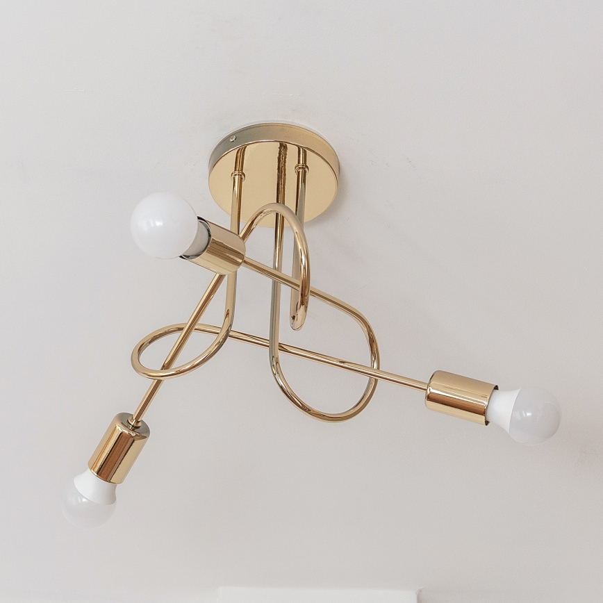 Lustre de teto sobreposto OXFORD 3xE27/15W/230V dourado