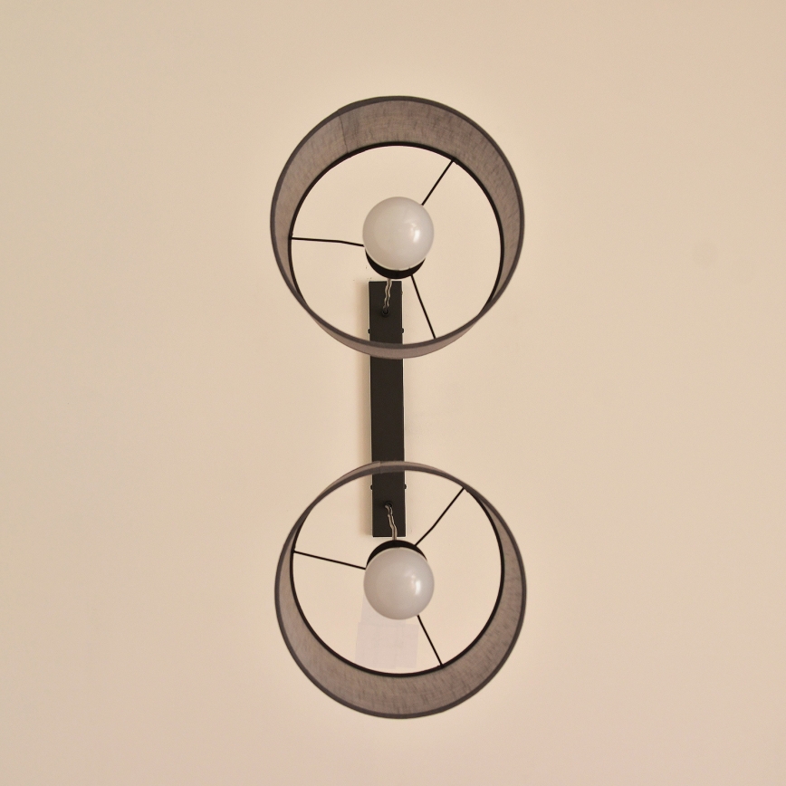 Lustre em cabo ALBA 2xE27/15W/230V cinzento