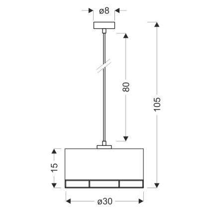 Lustre em cabo ARDI 1xE27/40W/230V preto/castanho