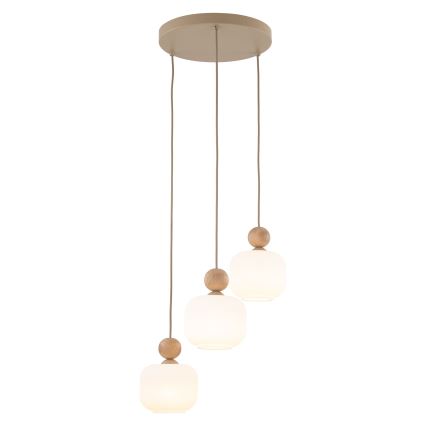 Lustre em cabo BALLO 3xE14/10W/230V bege