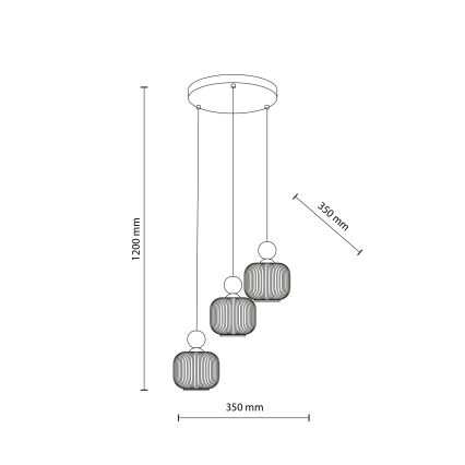 Lustre em cabo BALLO 3xE14/10W/230V bege