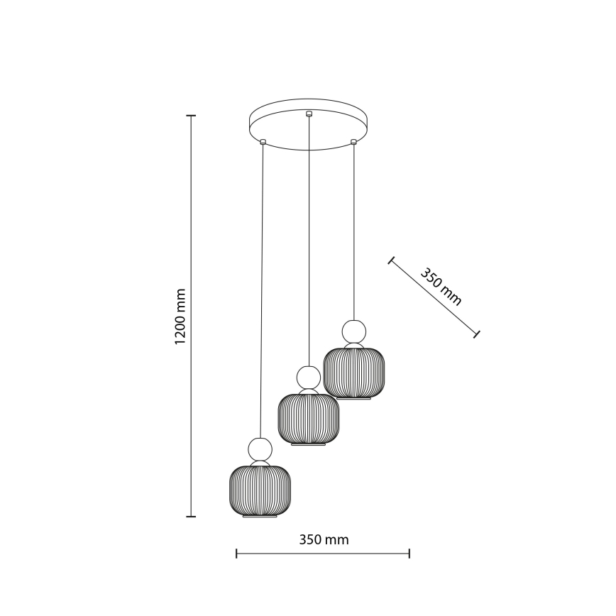 Lustre em cabo BALLO 3xE14/10W/230V bege
