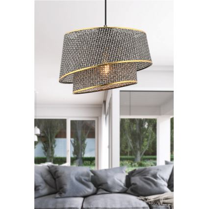 Lustre em cabo BARETTE 1xE27/60W/230V cinzento/dourado
