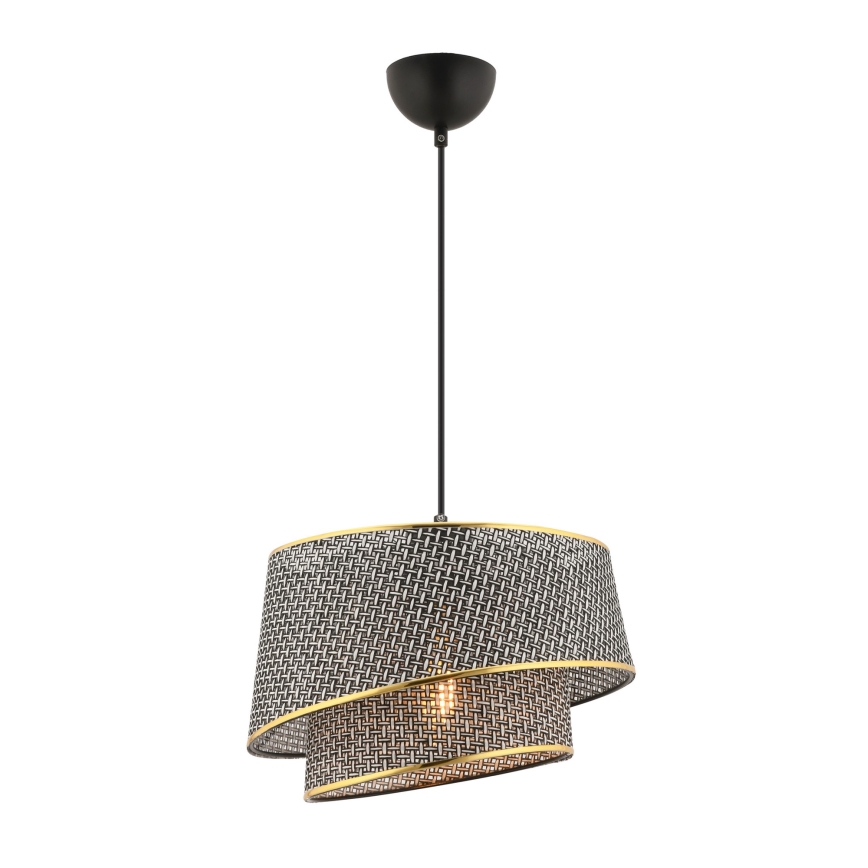 Lustre em cabo BARETTE 1xE27/60W/230V cinzento/dourado