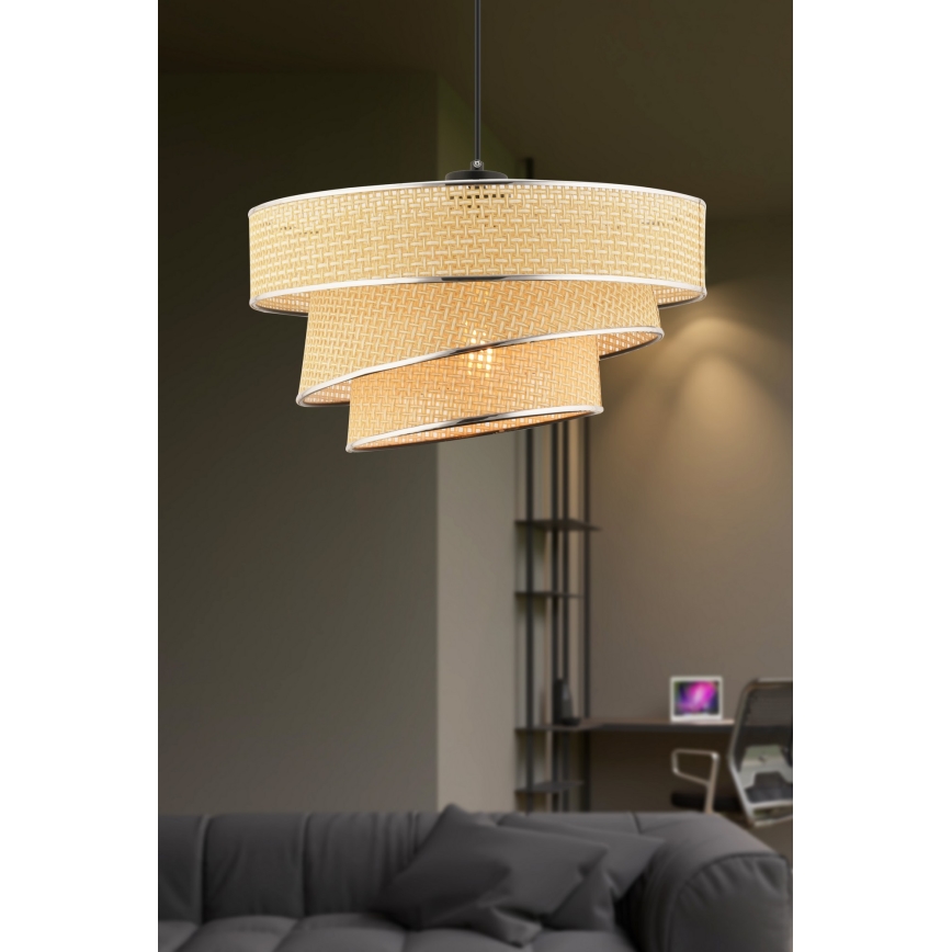Lustre em cabo COUPER 1xE27/60W/230V bege/cromo brilhante