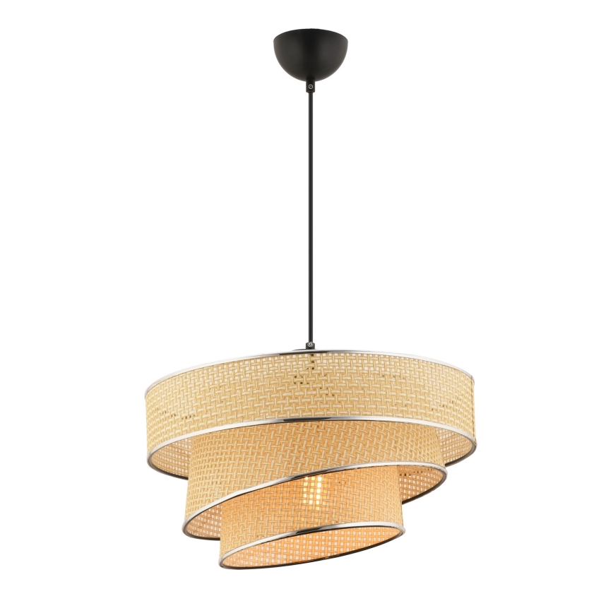 Lustre em cabo COUPER 1xE27/60W/230V bege/cromo brilhante