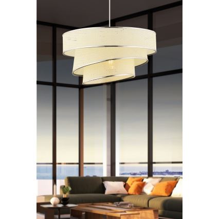 Lustre em cabo COUPER 1xE27/60W/230V branco/cromado brilhante