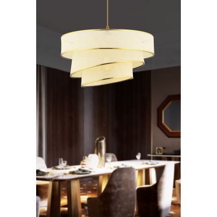 Lustre em cabo COUPER 1xE27/60W/230V branco/dourado