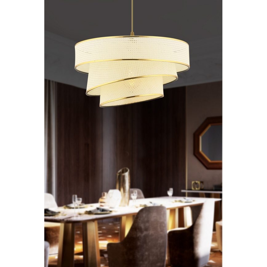 Lustre em cabo COUPER 1xE27/60W/230V branco/dourado