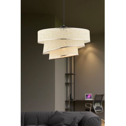 Lustre em cabo COUPER 1xE27/60W/230V creme/cromado brilhante