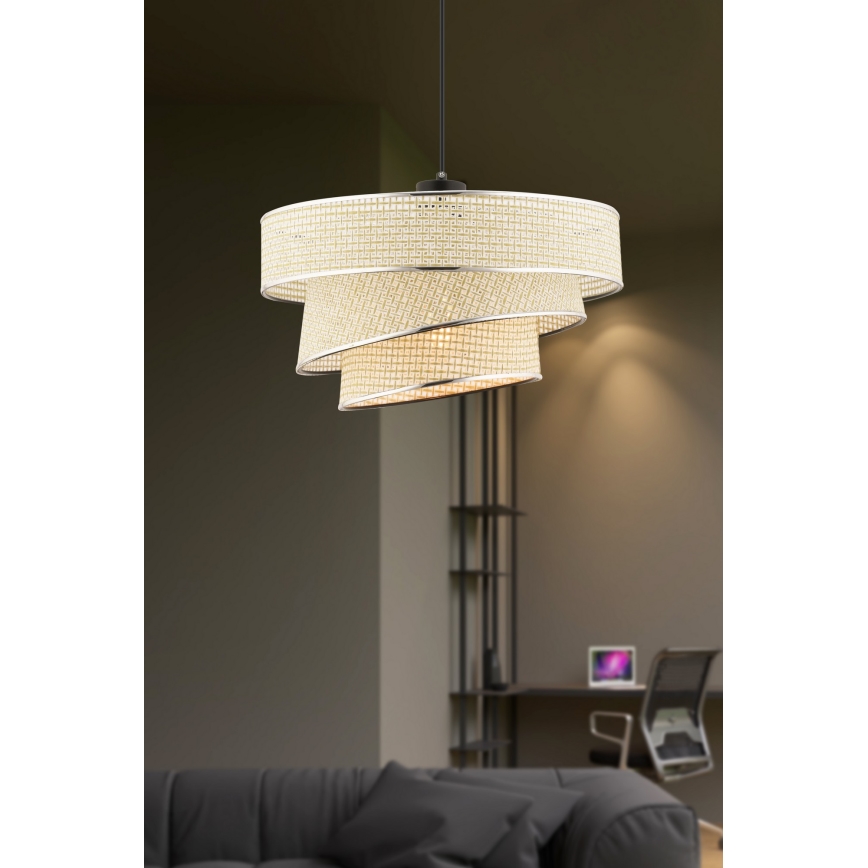 Lustre em cabo COUPER 1xE27/60W/230V creme/cromado brilhante