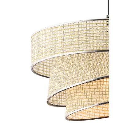 Lustre em cabo COUPER 1xE27/60W/230V creme/cromado brilhante