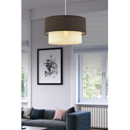 Lustre em cabo ECHO 1xE27/60W/230V castanho/creme