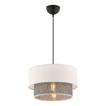 Lustre em cabo ECHO 1xE27/60W/230V creme/cinzento