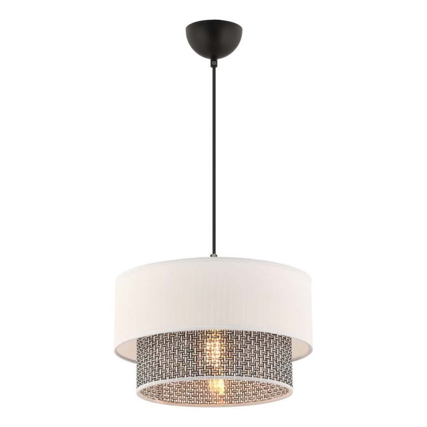 Lustre em cabo ECHO 1xE27/60W/230V creme/cinzento