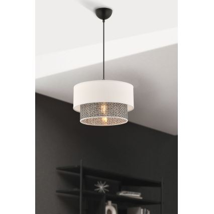 Lustre em cabo ECHO 1xE27/60W/230V creme/cinzento