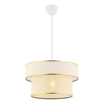 Lustre em cabo ERO 1xE27/60W/230V creme/dourado