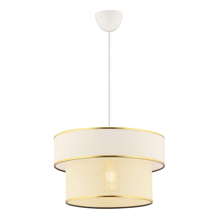 Lustre em cabo ERO 1xE27/60W/230V creme/dourado