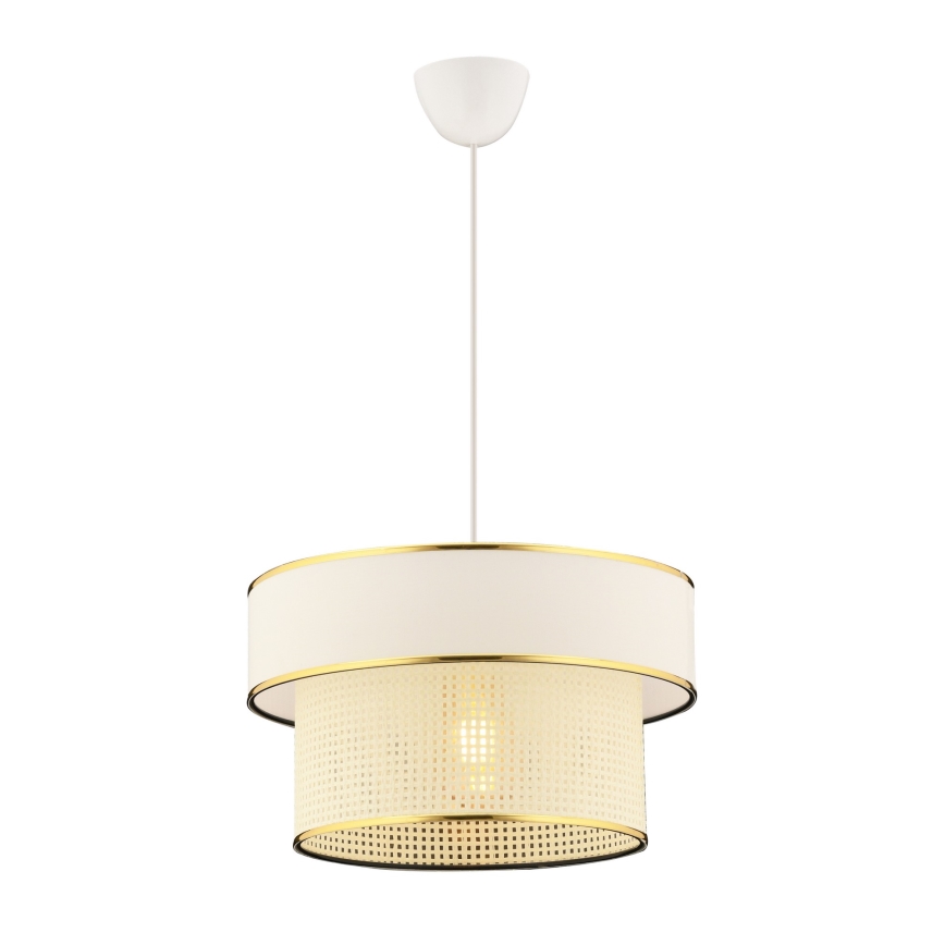 Lustre em cabo ERO 1xE27/60W/230V creme/dourado