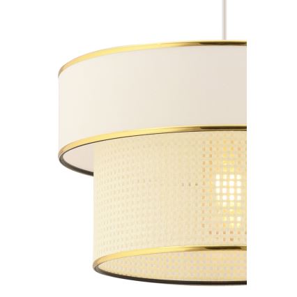 Lustre em cabo ERO 1xE27/60W/230V creme/dourado