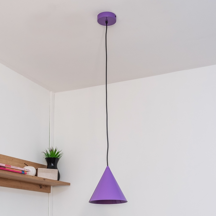Lustre em cabo ETNA 1xE27/15W/230V Ø 18,5 cm roxo