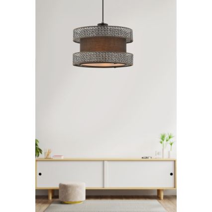 Lustre em cabo HALO 1xE27/60W/230V castanho/cinzento
