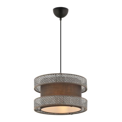 Lustre em cabo HALO 1xE27/60W/230V castanho/cinzento