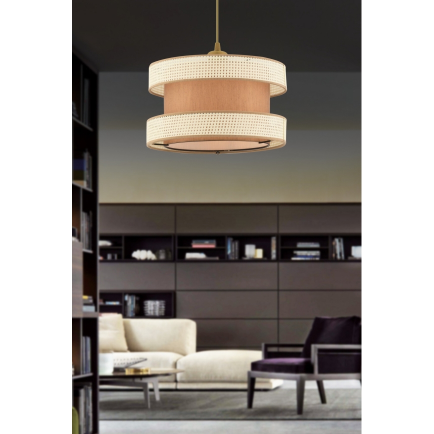 Lustre em cabo HALO 1xE27/60W/230V castanho/creme
