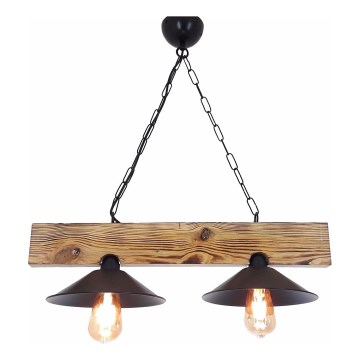 Lustre em cabo HEPSI 2xE27/40W/230V abeto/nogueira