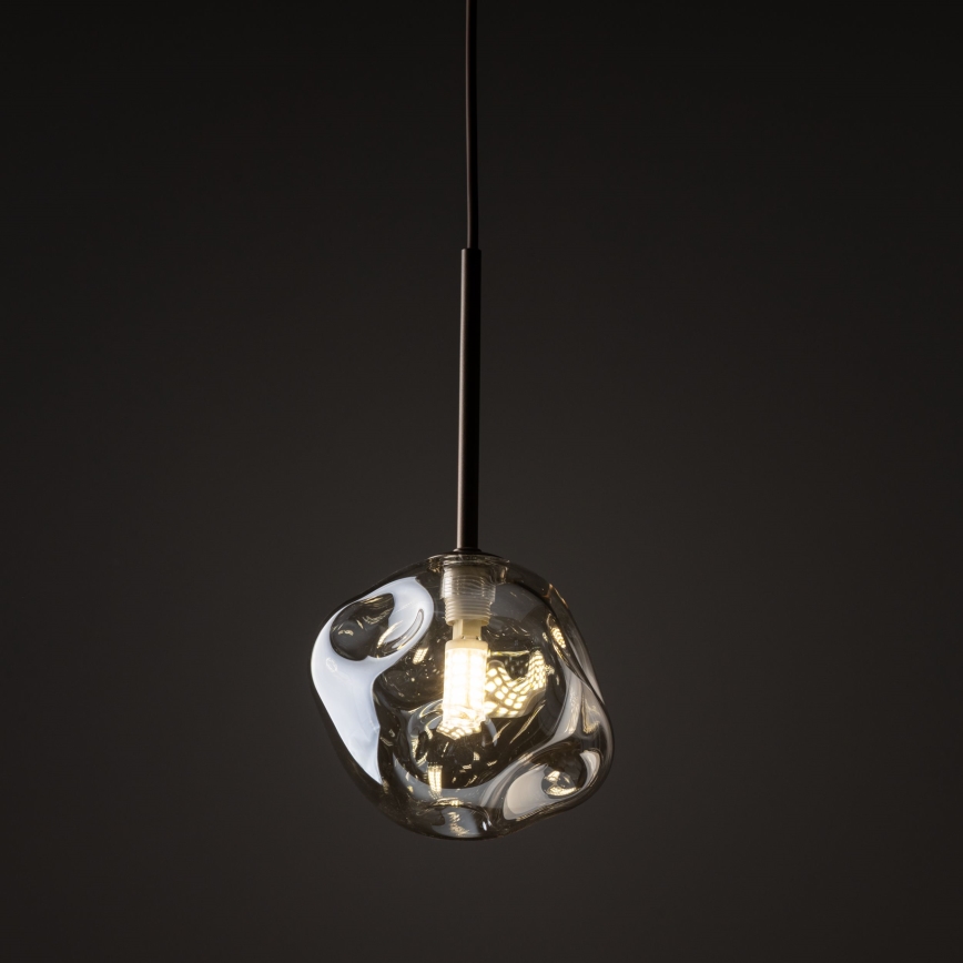 Lustre em cabo LAVA 1xG9/8W/230V bronze/bege fumê