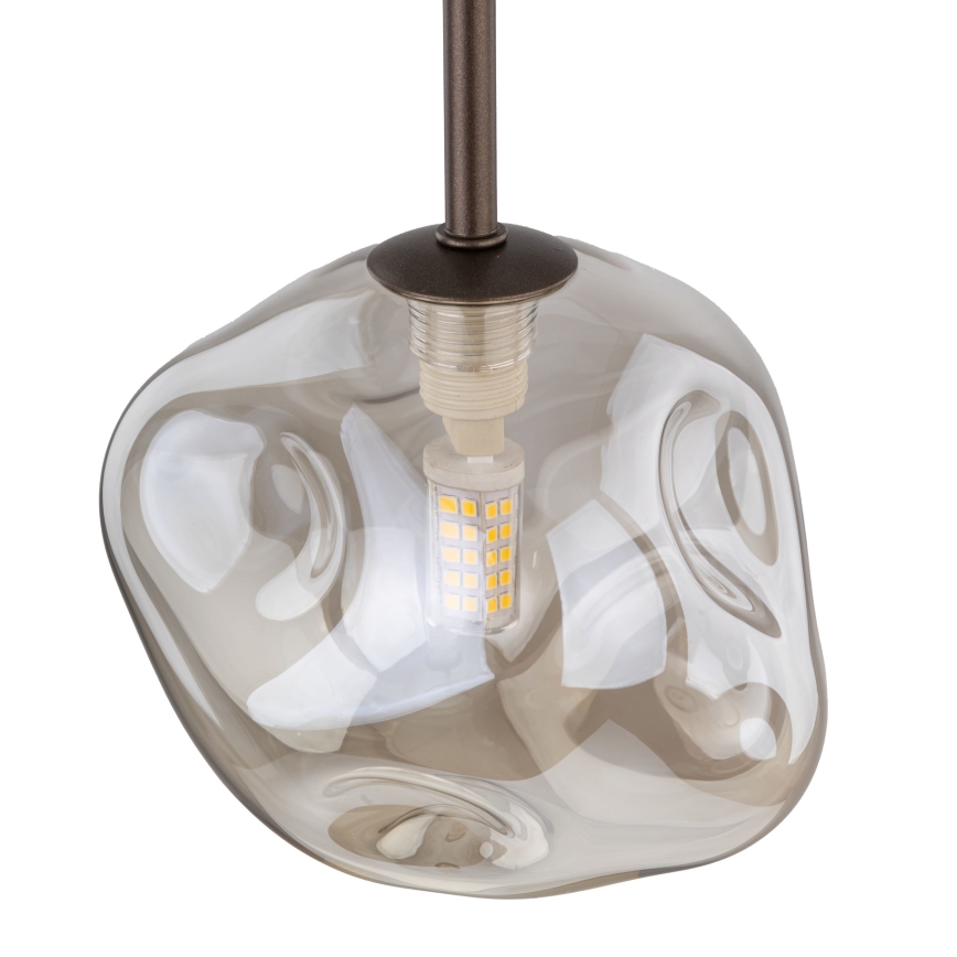 Lustre em cabo LAVA 1xG9/8W/230V bronze/bege fumê