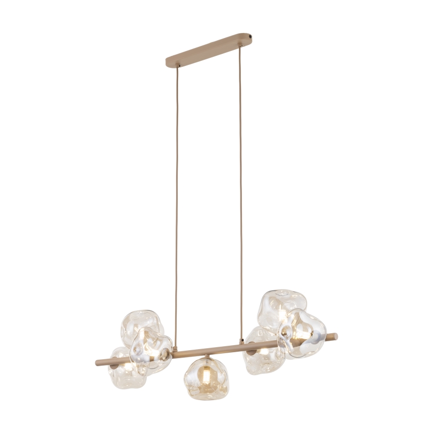 Lustre em cabo LAVA 7xG9/8W/230V bege/bege fumê
