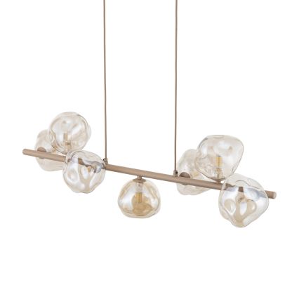 Lustre em cabo LAVA 7xG9/8W/230V bege/bege fumê