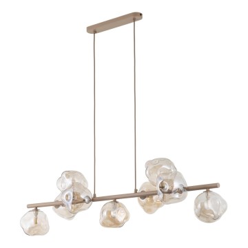 Lustre em cabo LAVA 9xG9/8W/230V bege/fumê bege