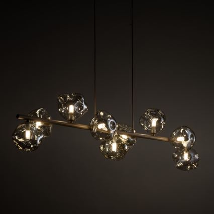 Lustre em cabo LAVA 9xG9/8W/230V bege/fumê bege