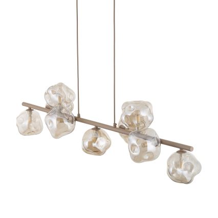 Lustre em cabo LAVA 9xG9/8W/230V bege/fumê bege
