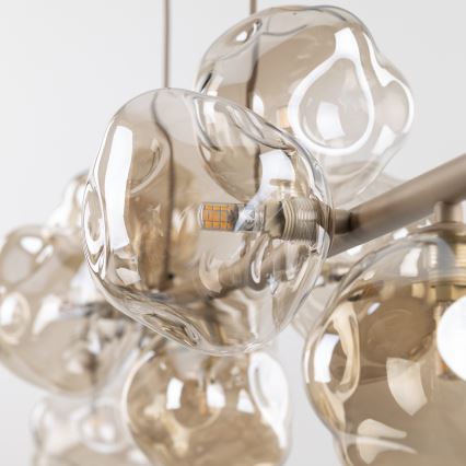 Lustre em cabo LAVA 9xG9/8W/230V bege/fumê bege