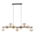 Lustre em cabo LAVA 9xG9/8W/230V bronze/bege fumê