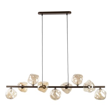 Lustre em cabo LAVA 9xG9/8W/230V bronze/bege fumê