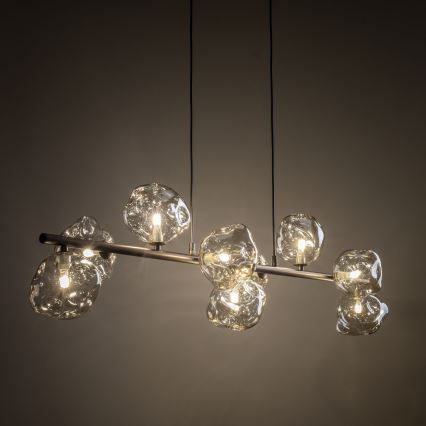 Lustre em cabo LAVA 9xG9/8W/230V bronze/bege fumê