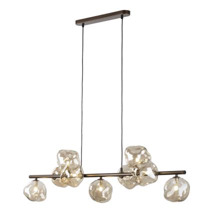 Lustre em cabo LAVA 9xG9/8W/230V bronze/bege fumê