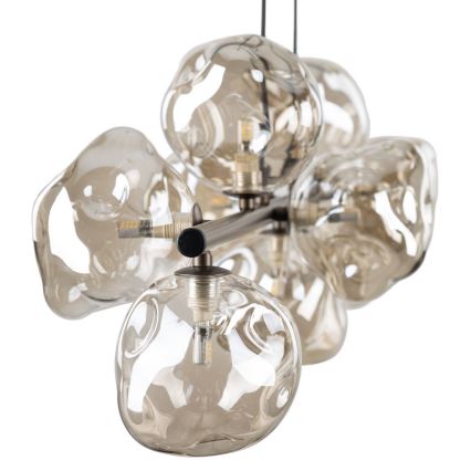 Lustre em cabo LAVA 9xG9/8W/230V bronze/bege fumê