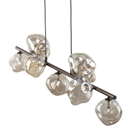 Lustre em cabo LAVA 9xG9/8W/230V bronze/bege fumê