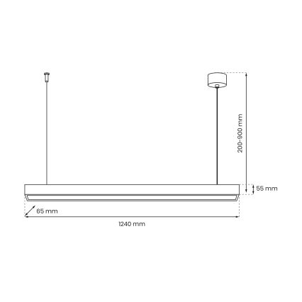 Candeeiro de teto suspenso LUNGO T8 1xG13/18W/230V preto