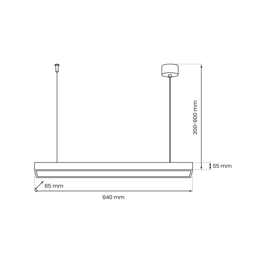 Candeeiro de teto suspenso LUNGO T8 1xG13/9W/230V preto