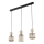 Lustre em cabo SOPHIA 3xE14/10W/230V preto/bege fumê
