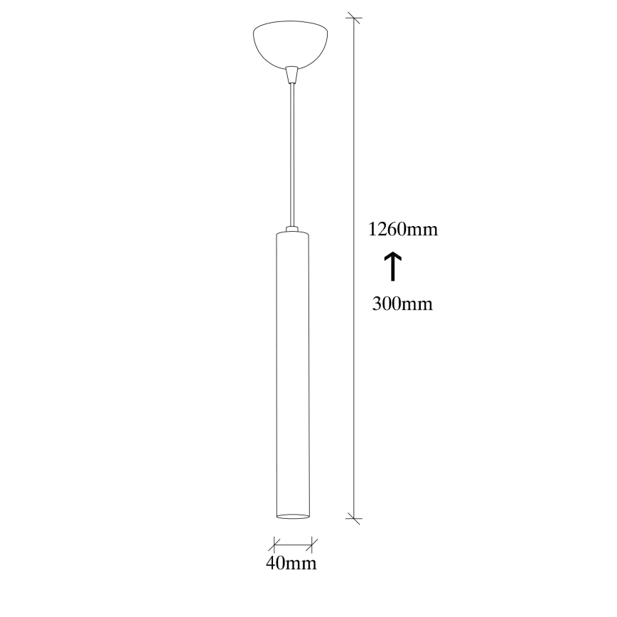 Lustre em cabo TEMPO 1xE27/40W/230V dourado
