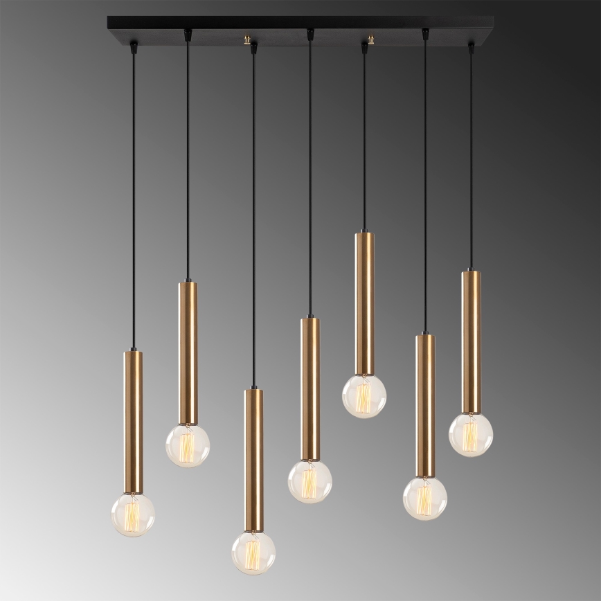 Lustre em cabo TEMPO 7xE27/40W/230V dourado