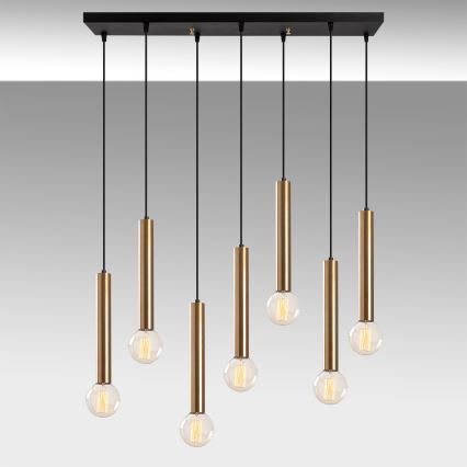 Lustre em cabo TEMPO 7xE27/40W/230V dourado
