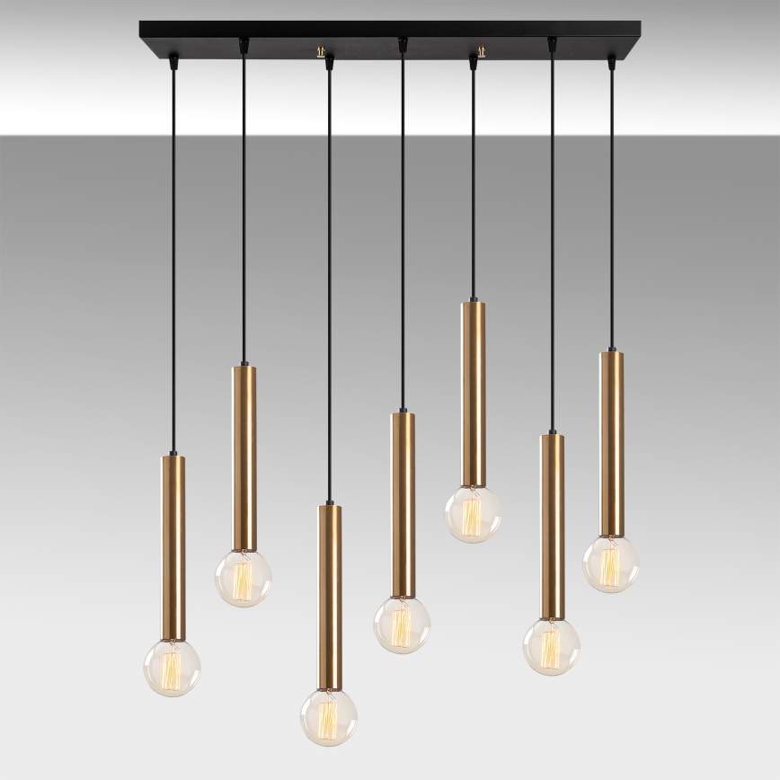 Lustre em cabo TEMPO 7xE27/40W/230V dourado